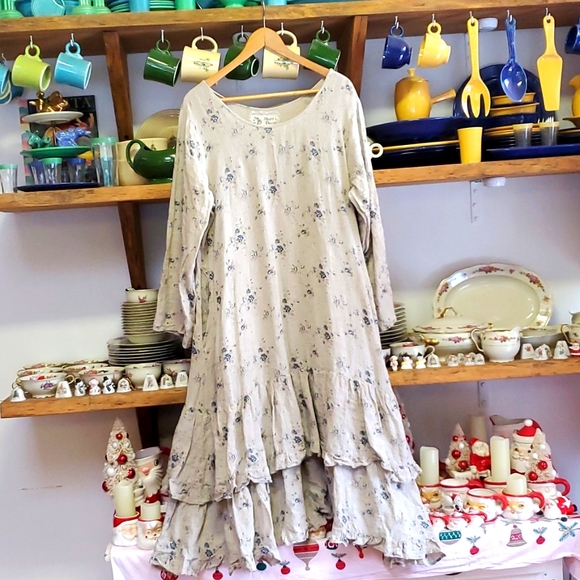💥SOLD💥Hearts Desire 100% Hand Spun Raw Linen Dress Mary Grace - Picture 1 of 9